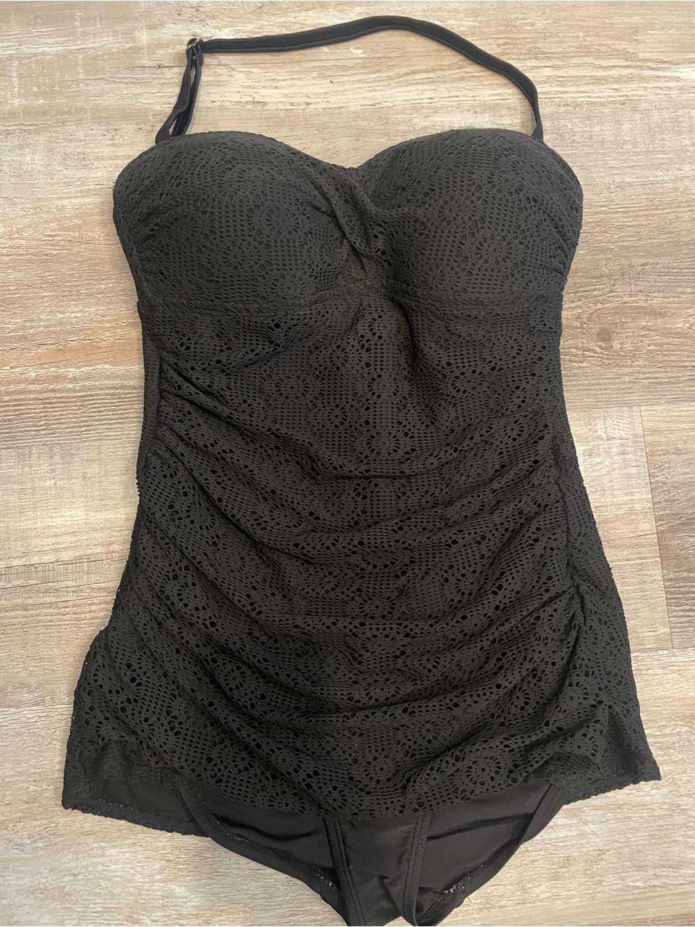 Black Lace One-Piece Swimsuit